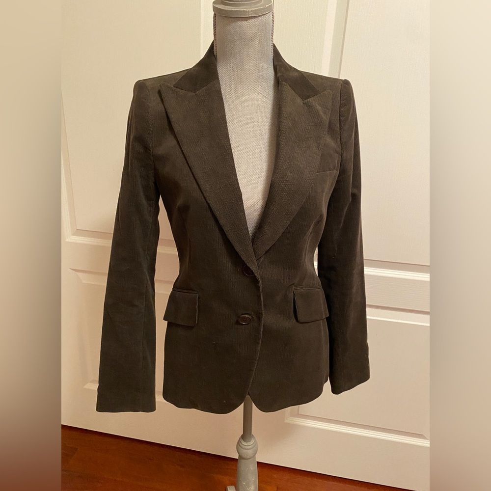 Zara Fall Corduroy Blazer US 6 - NWOT Brown/Green